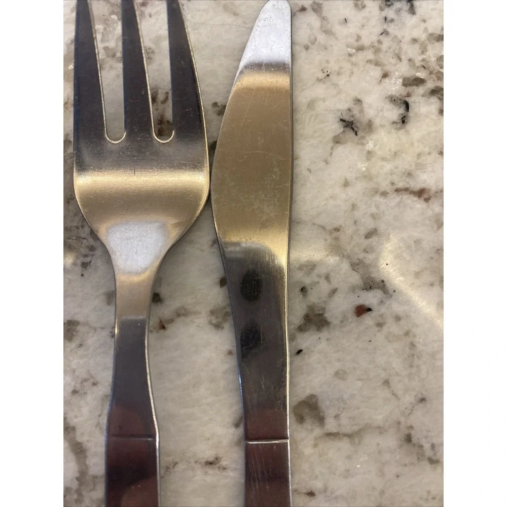 American Airlines Stainless Airplane 2 pc Fork Knife Vintage Silverware Flatware